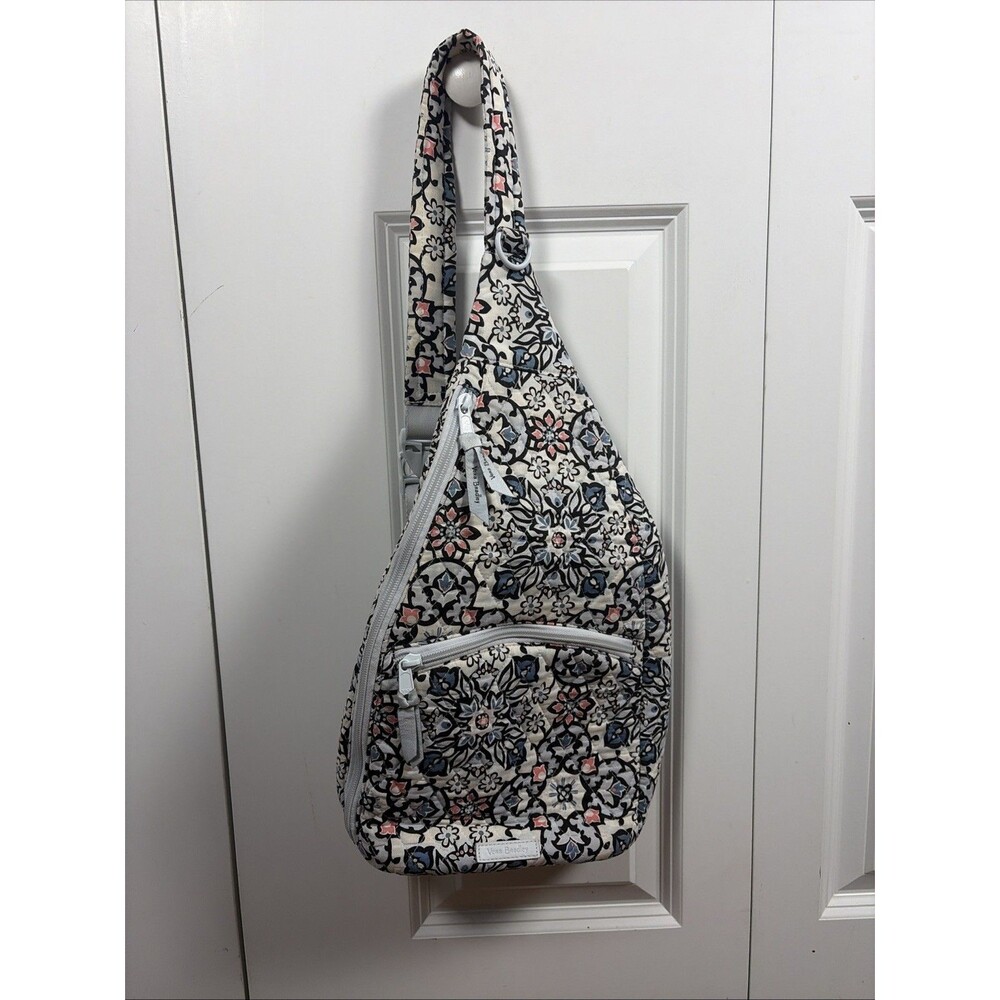 Vera Bradley Lisbon Medallion Essential Sling Backpack Purse Bag Blue